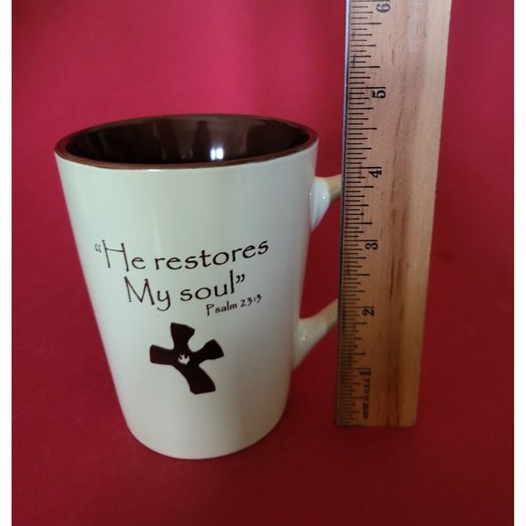 Christian Coffee Mug He Restores My Soul Bible Quote - Picture 7 of 9